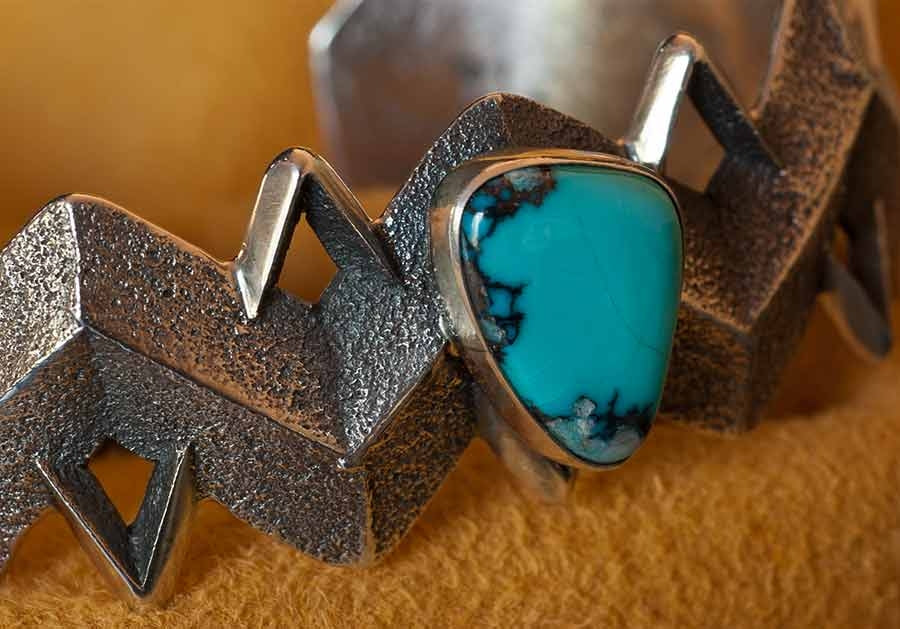 Aaron Anderson Turquoise Silver Bracelet